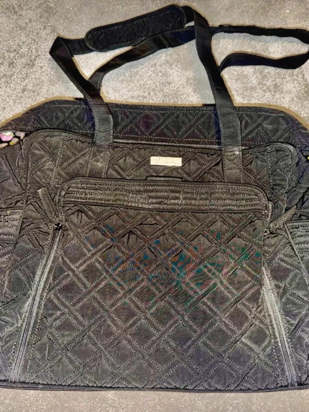 Vera Bradley Black Quilted Tote Bag